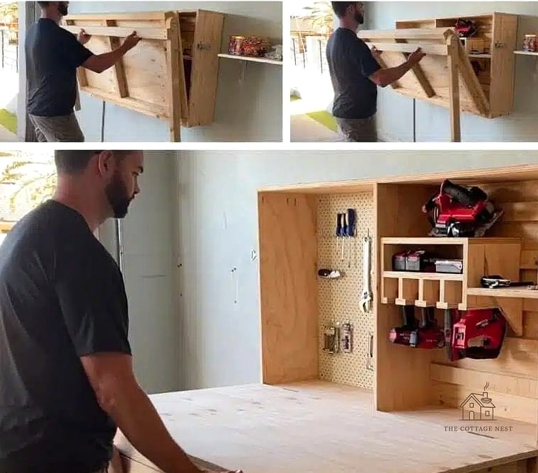 50 Clever Garage Man Cave Ideas for Every Style 13 Built-In Workbench with Pegboard