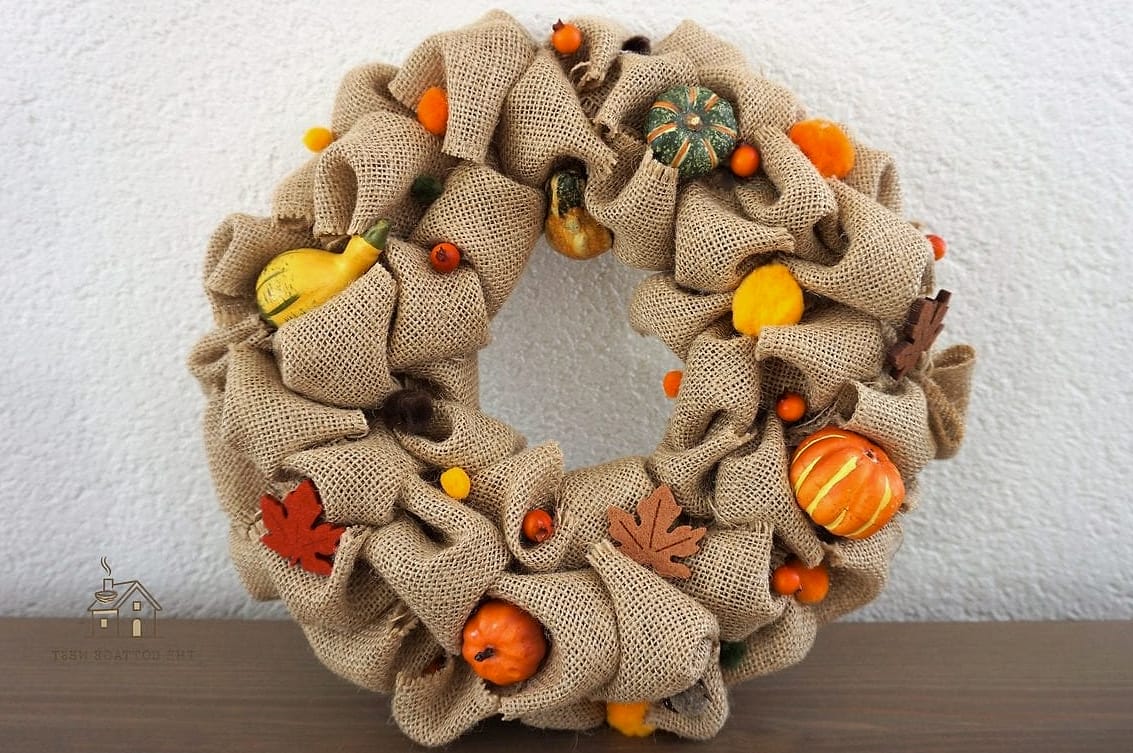 20 Dreamy Fall Wreaths For Front Door to Try This Season 6 Burlap and Plaid Ribbon Wreath