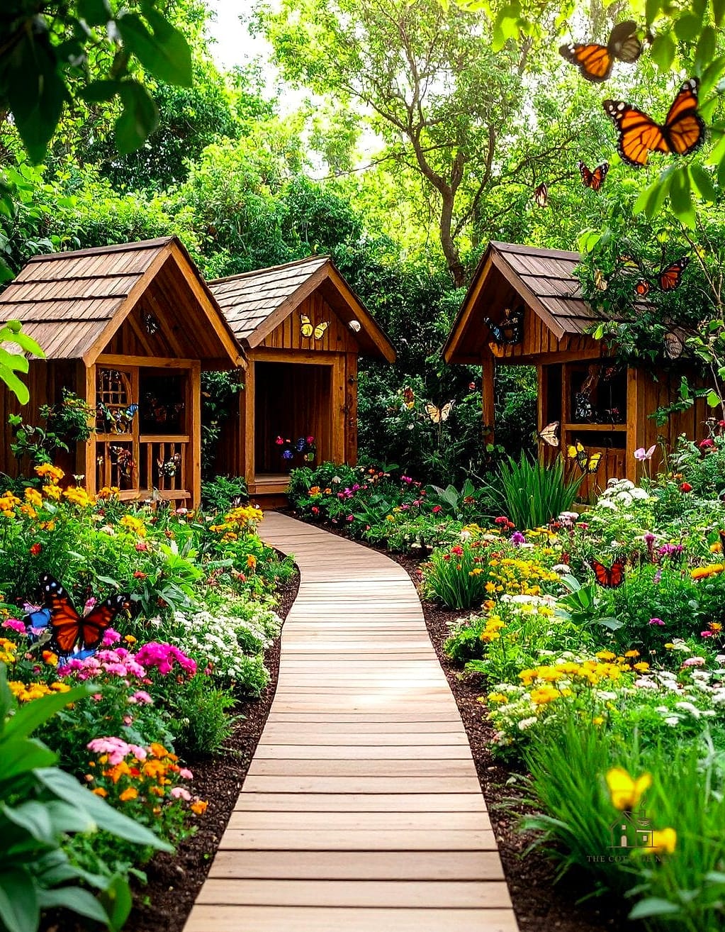 40 Cozy Large Fairy Garden Ideas Worth Pinning 20 A Butterfly and Pollinator-Friendly Fairy Garden