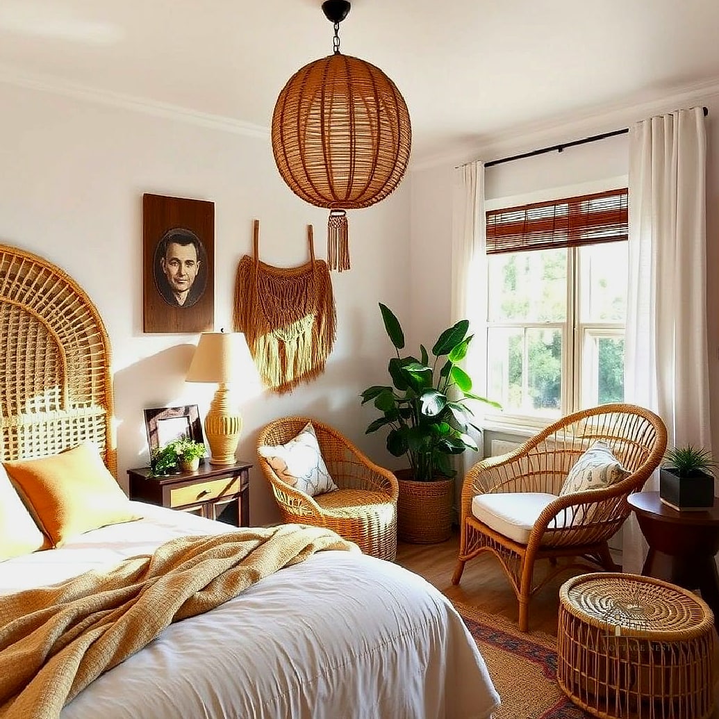 Cane and Rattan Headboard