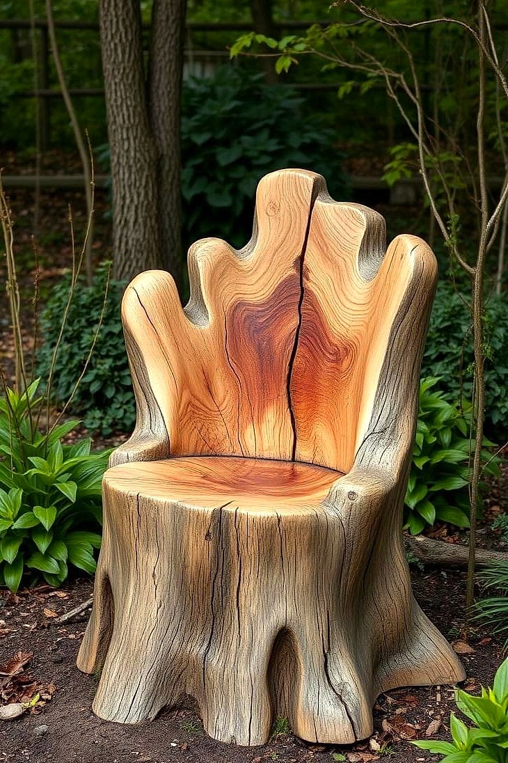 45 Creative Tree Stump Ideas Outdoor That Will Inspire You 12 Carve It Into a Chair