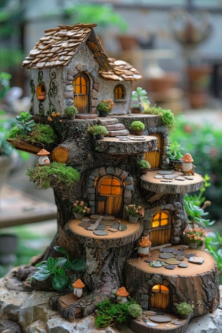 45 Creative Tree Stump Ideas Outdoor That Will Inspire You 3 Carve Out a Mini Herb Garden