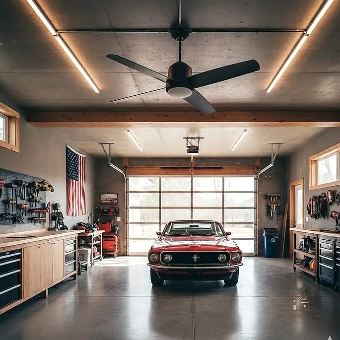 45 Stunning Garage Lighting Ideas You'll Absolutely Love 33 Ceiling Fan with Integrated Light