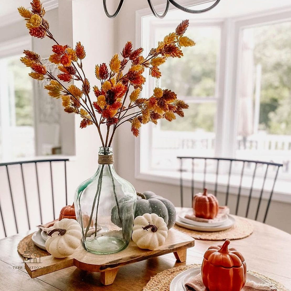 15 Creative Fall Dining Table Decor Ideas That Will Inspire You 3 A Centerpiece Built From Foraged Branches