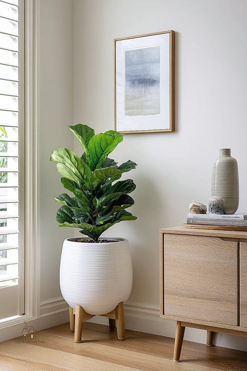 45 Brilliant Dining Room Table Centerpiece Ideas to Copy Right Now 45 A Ceramic Planter with Faux Greenery