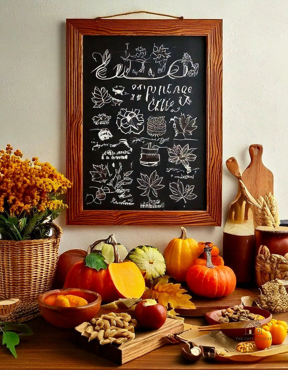 15 Brilliant Fall Kitchen Decor to Copy Right Now 10 A Chalkboard or Framed Print with a Fall Quote