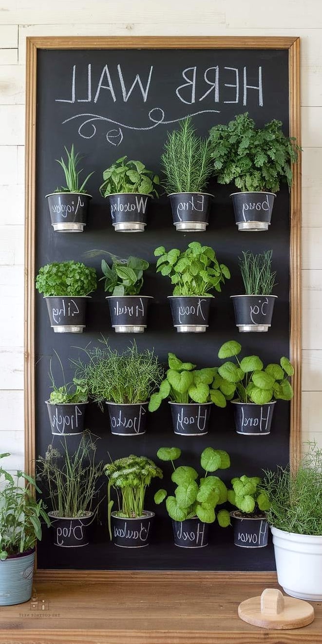 45 Chic Herb Garden Ideas for a Beautiful Home 15 Chalkboard-Labeled Pots