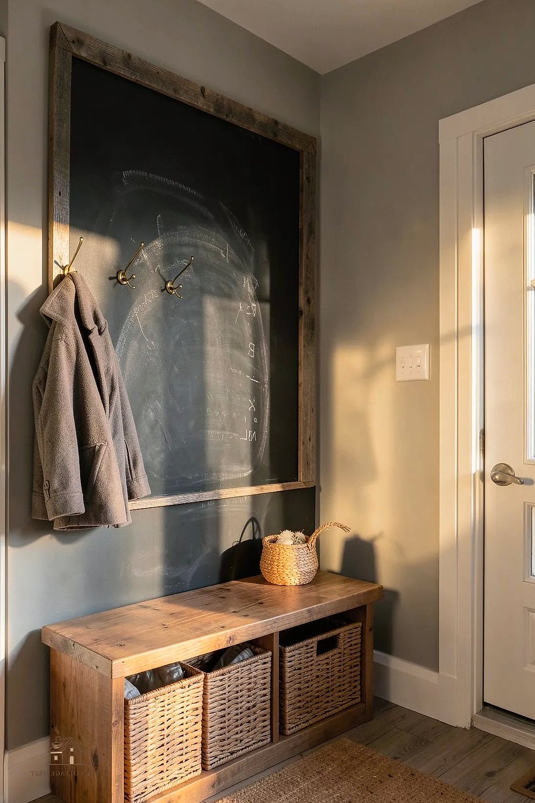 20 Cozy Apartment Entryway Ideas Worth Pinning 16 A Chalkboard or Magnetic Board for Notes