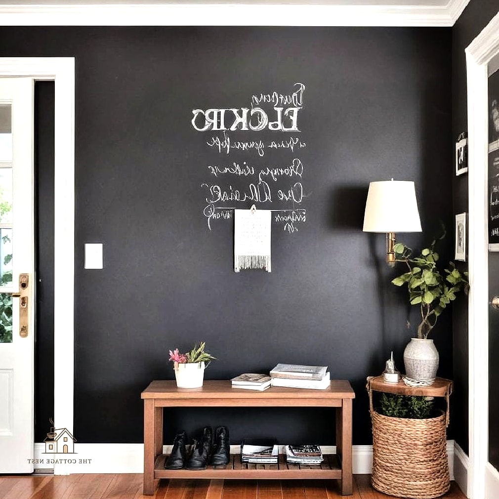 45 Stunning Small Entryway Ideas You'll Absolutely Love 21 A Chalkboard or Message Board