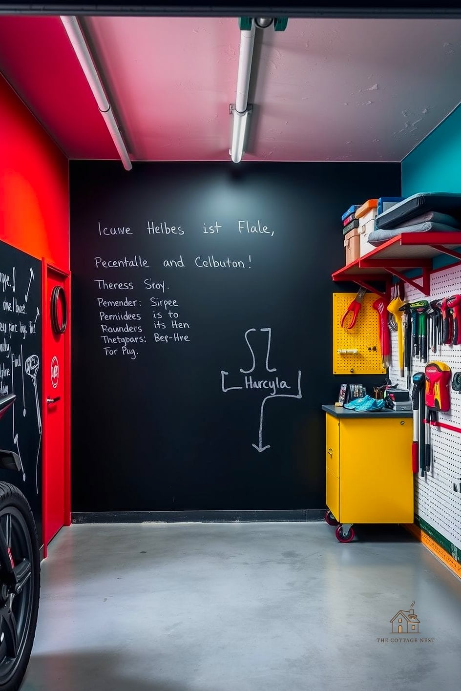 50 Amazing Garage Paint Colors Walls Ideas on a Budget 32 Chalkboard Paint Wall