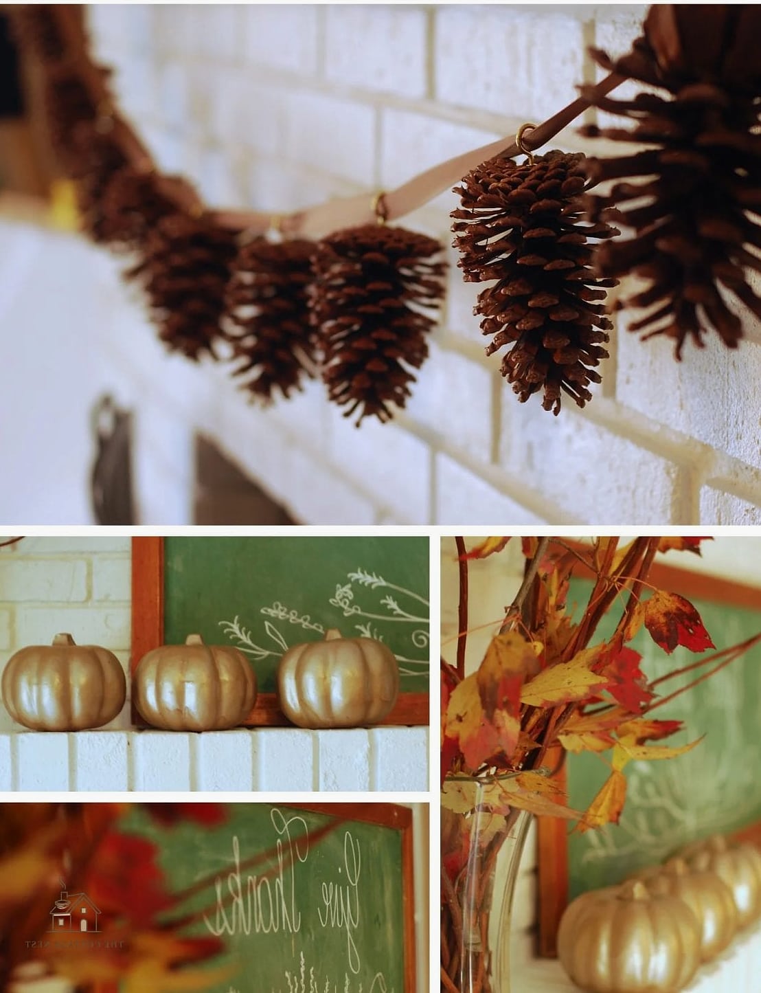 50 Amazing Fall Mantle Decor on a Budget 20 A Chalkboard Sign with a Fall Quote