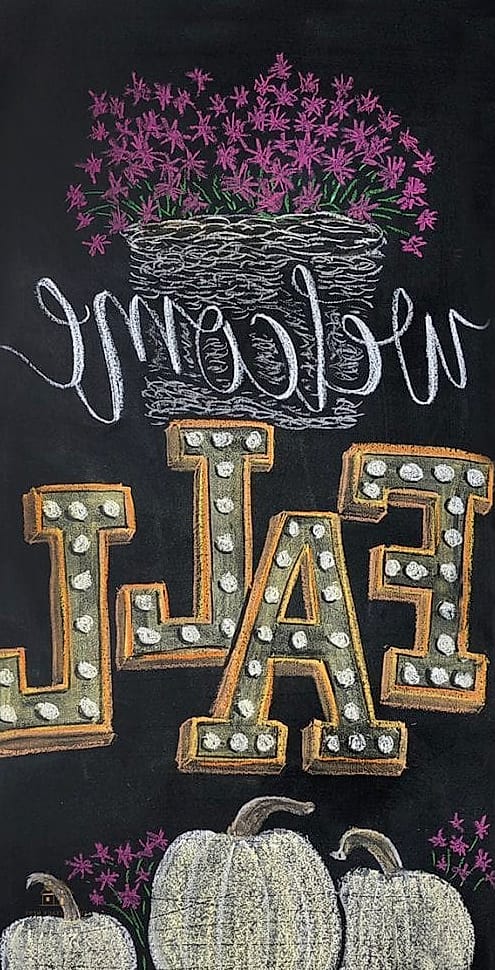 40 Clever Fall Front Porch Decor Ideas for Every Style 7 A Chalkboard Welcome Sign