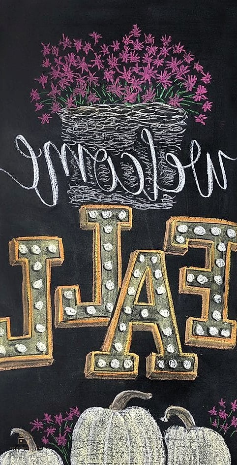 45 Gorgeous Fall Front Porch Decor Ideas That Are Totally Doable 7 A Chalkboard Welcome Sign