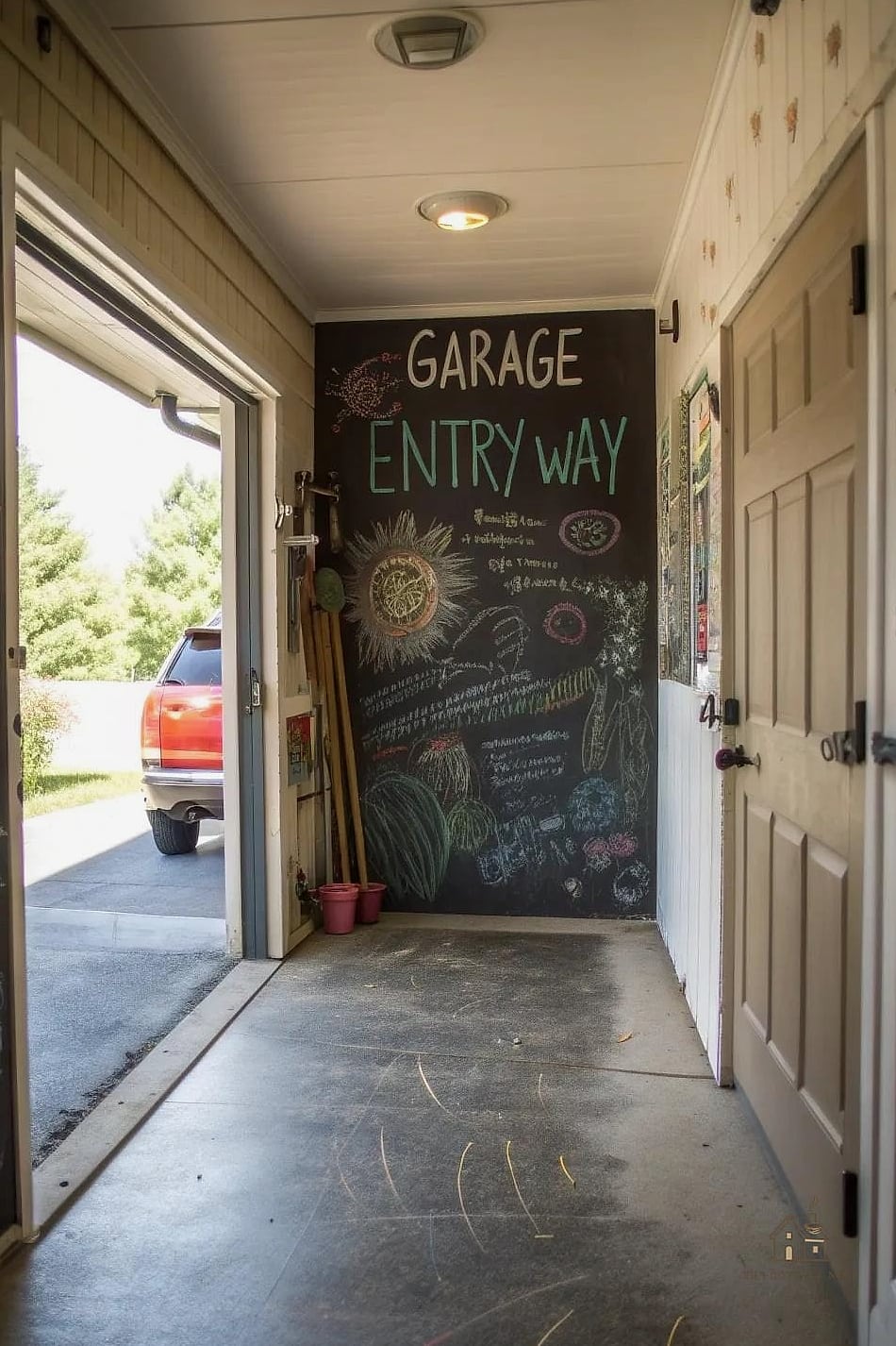 45 Stunning Garage Entryway Ideas You'll Absolutely Love 11 Chalkboard or Whiteboard Message Wall