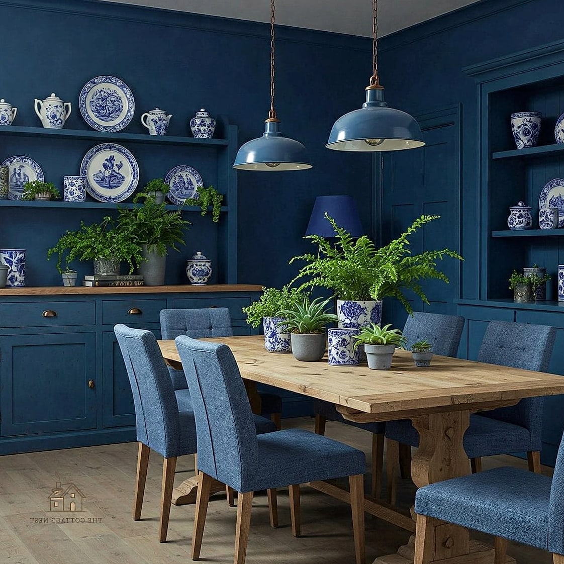 45 Gorgeous Dining Room Paint Color Ideas That Are Totally Doable 42 Chalky Blue-Gray