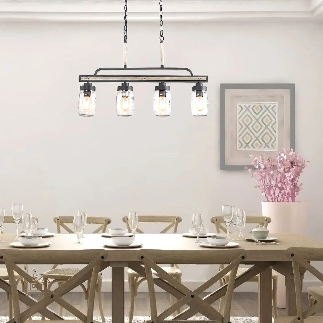 45 Brilliant Farmhouse Dining Room Lighting Ideas to Copy Right Now 26 Chandelier with Adjustable Chain Length