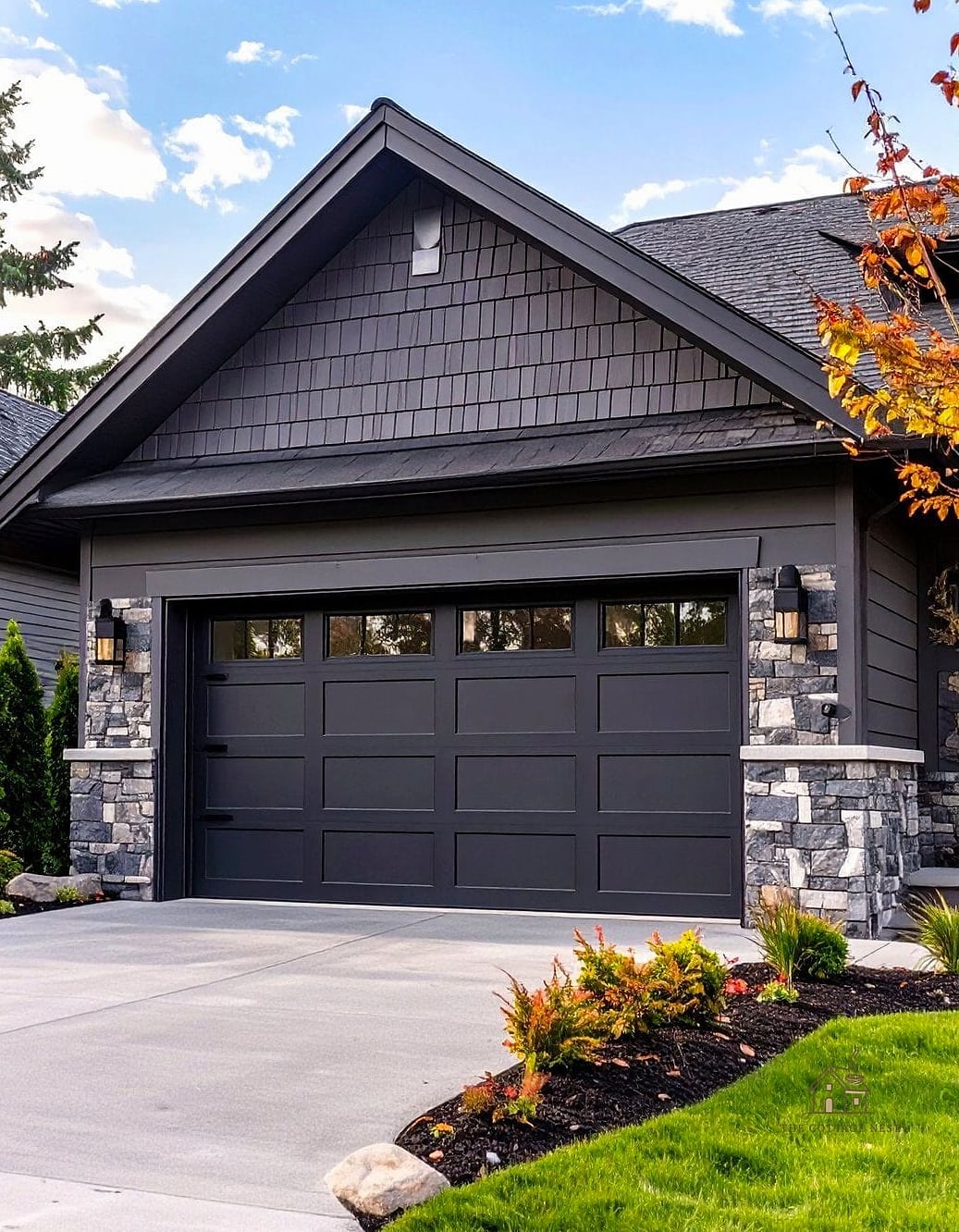 Charcoal Gray with Wood Tone Accents