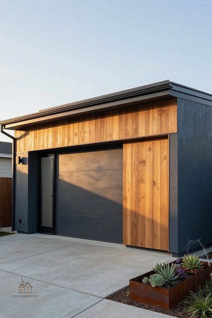 50 Amazing Garage Paint Colors Walls Ideas on a Budget 40 Charcoal with Wood Accents