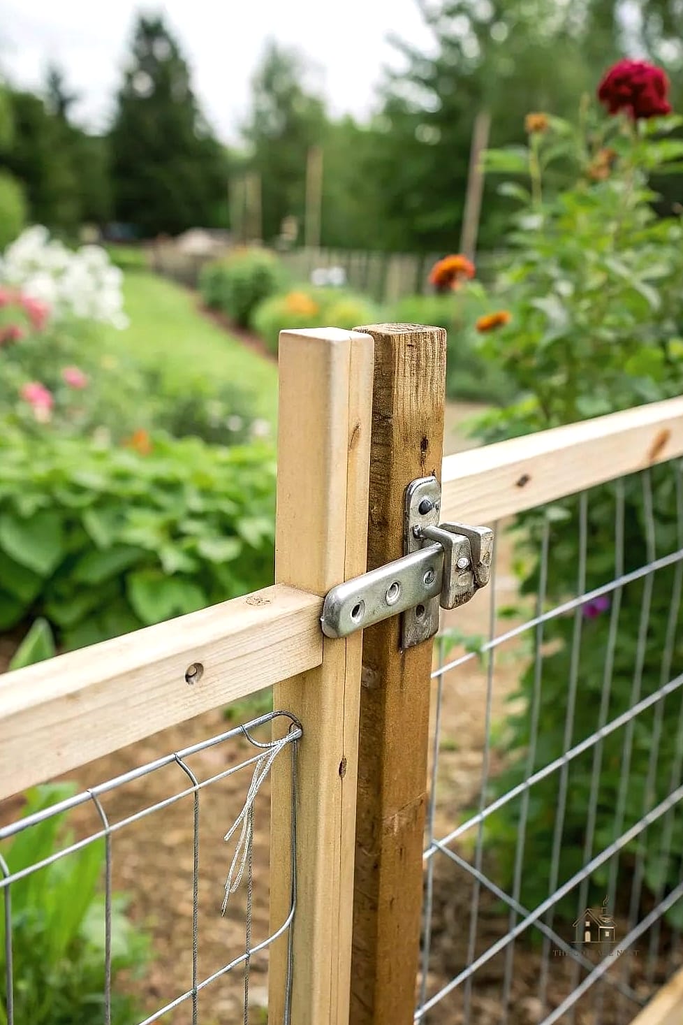 Chicken Wire and Wood Frame Gate