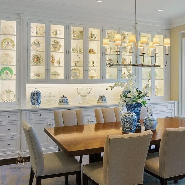 50 Amazing Dining Room Built In Ideas on a Budget 6 China Cabinet Nook Using Stock Shelving
