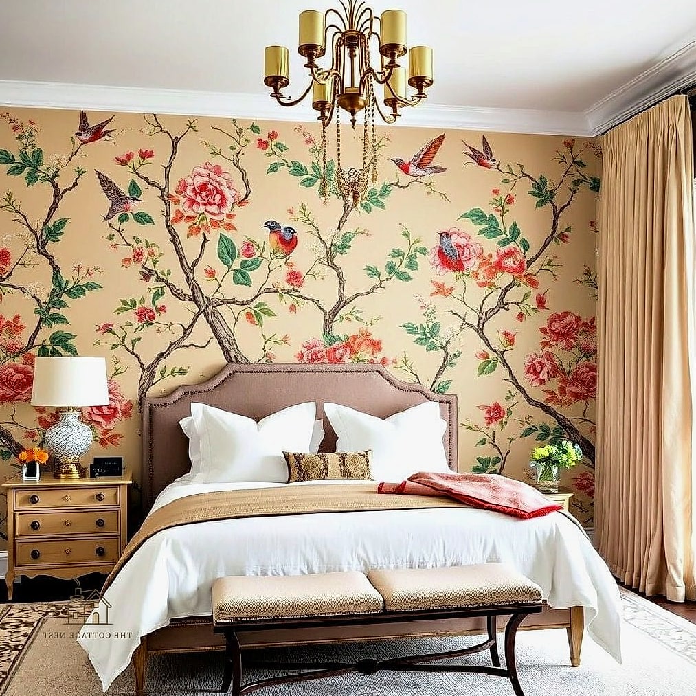 25 Stunning Bedroom Wallpaper Ideas You'll Absolutely Love 8 Chinoiserie Wallpaper