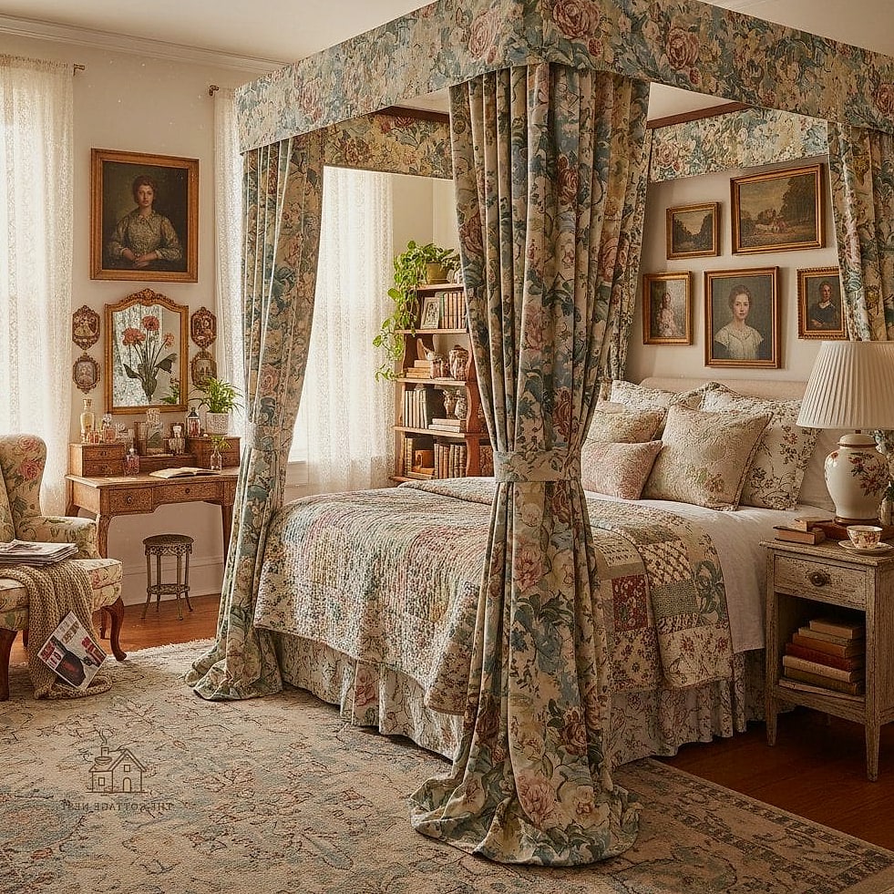 Chintz Upholstered Bench