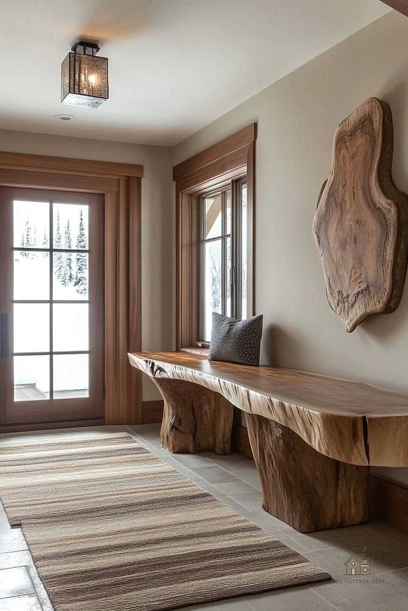 35 Stunning Entryway Accent Wall Ideas You'll Absolutely Love 33 Chunky Timber Accent