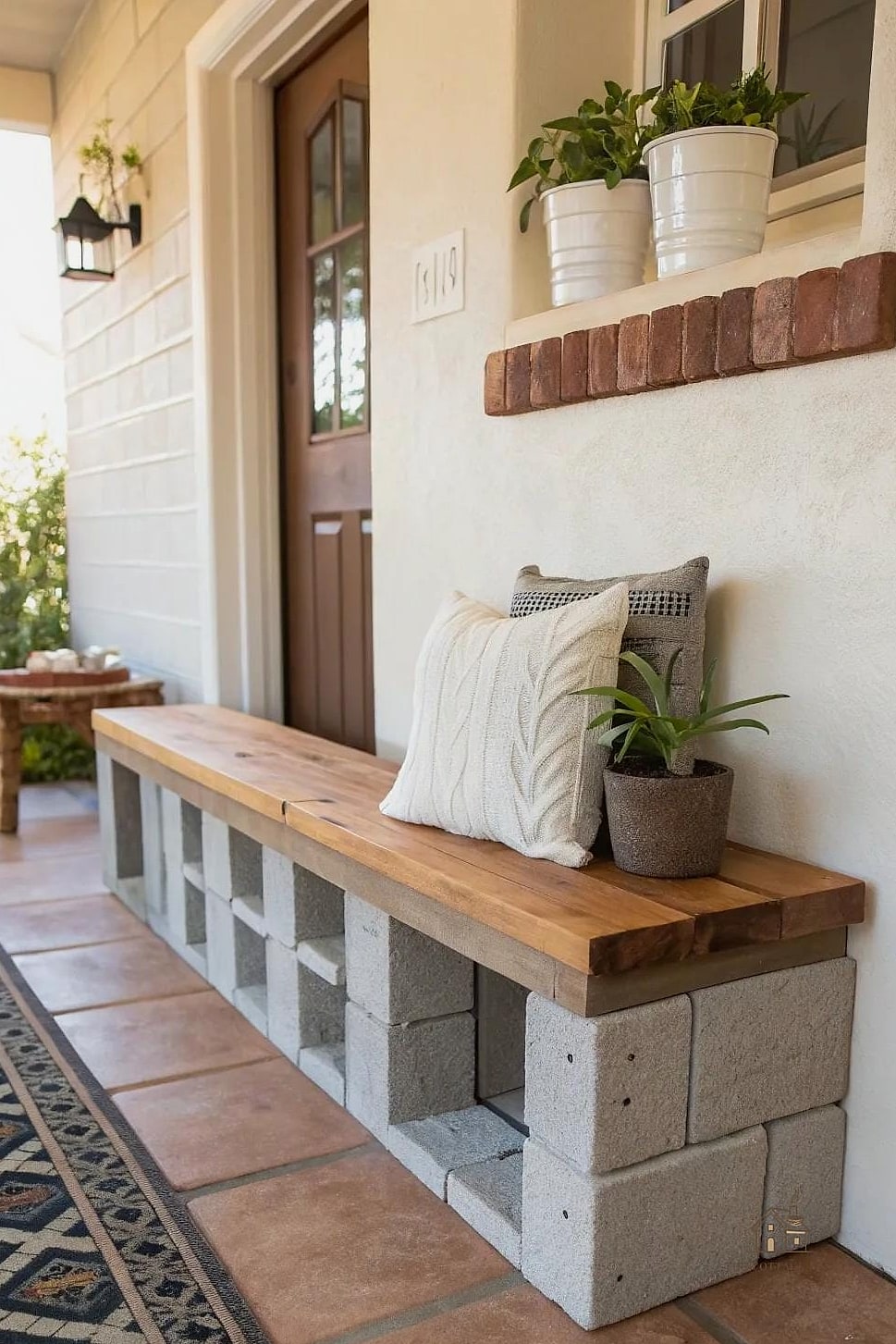 30 Amazing Entryway Bench Ideas on a Budget 7 Cinder Block and Wood Plank Bench