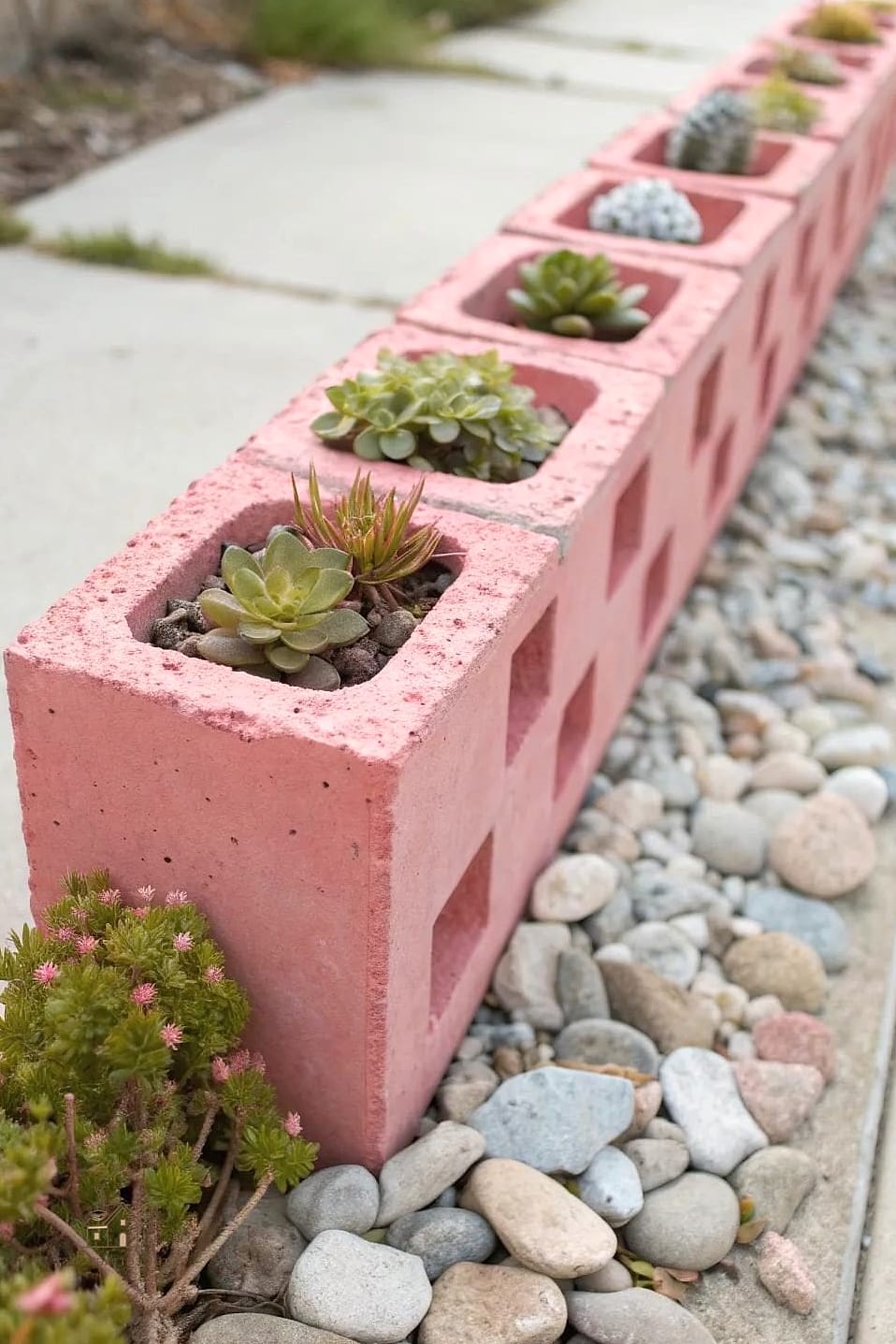 50 Beautiful Garden Border Ideas to Transform Your Space 22 Cinder Block Planter Border