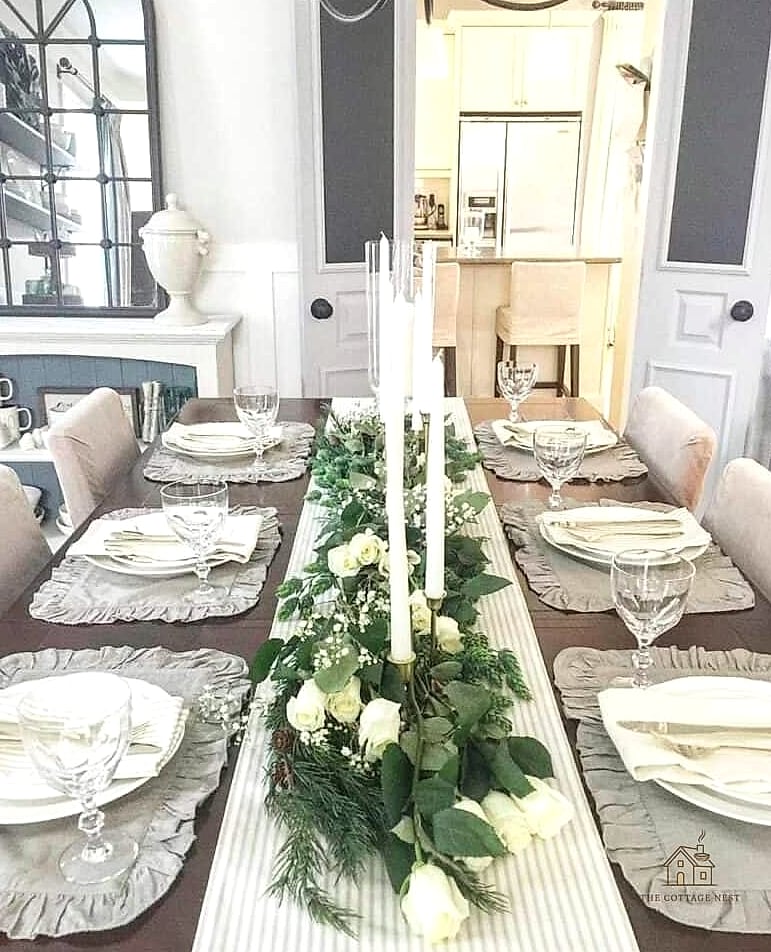 40 Beautiful Dining Room Table Decor Ideas to Transform Your Space 2 A Classic Centerpiece Runner Combo