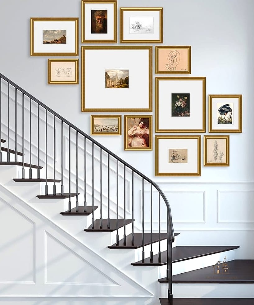 50 Clever Stairs Wall Decor Ideas for Every Style 2 Classic Gallery Wall of Family Photos