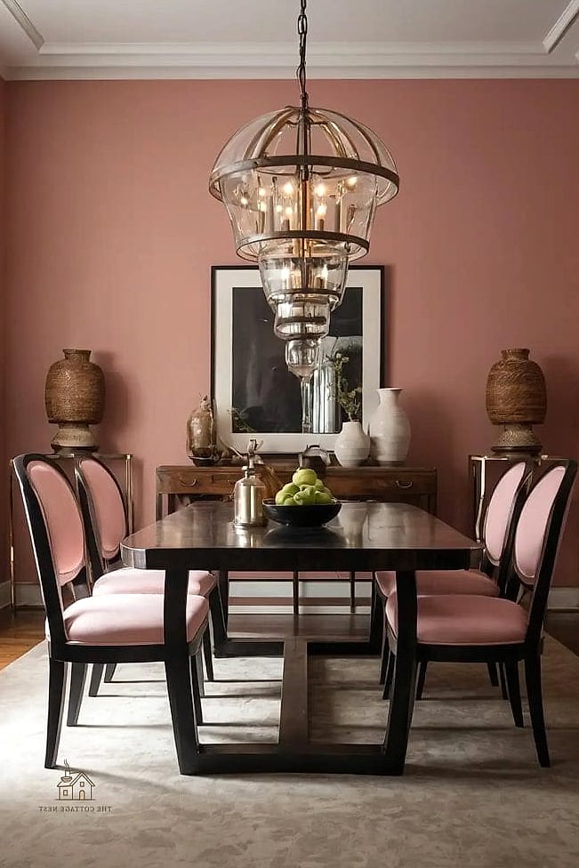 45 Gorgeous Dining Room Paint Color Ideas That Are Totally Doable 20 Clay Pink