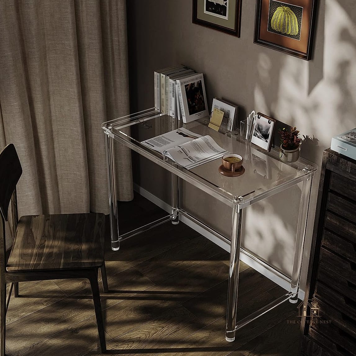 50 Beautiful College Dorm Desk Ideas to Transform Your Space 6 Clear Acrylic Desk Organizer