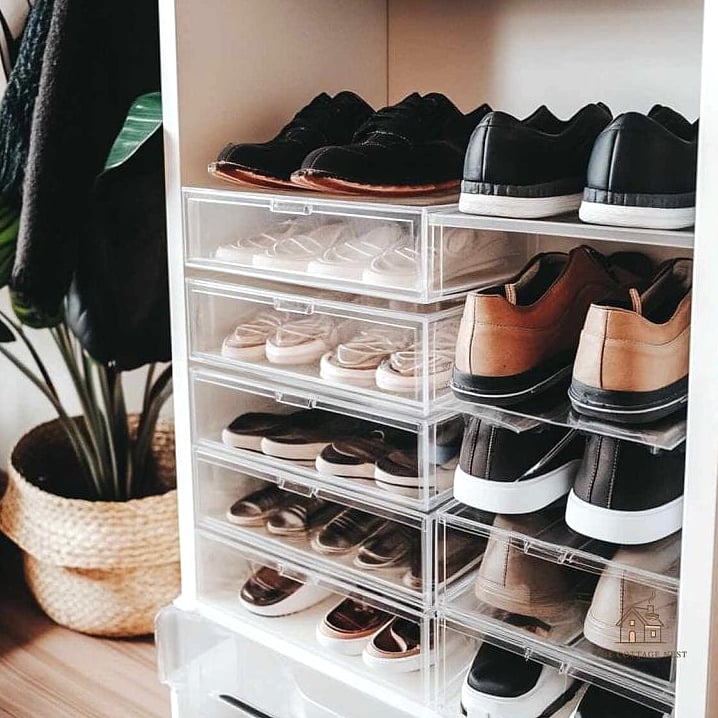 35 Chic Shoe Storage Ideas For Small Garages for a Beautiful Home 7 Clear Stackable Shoe Boxes