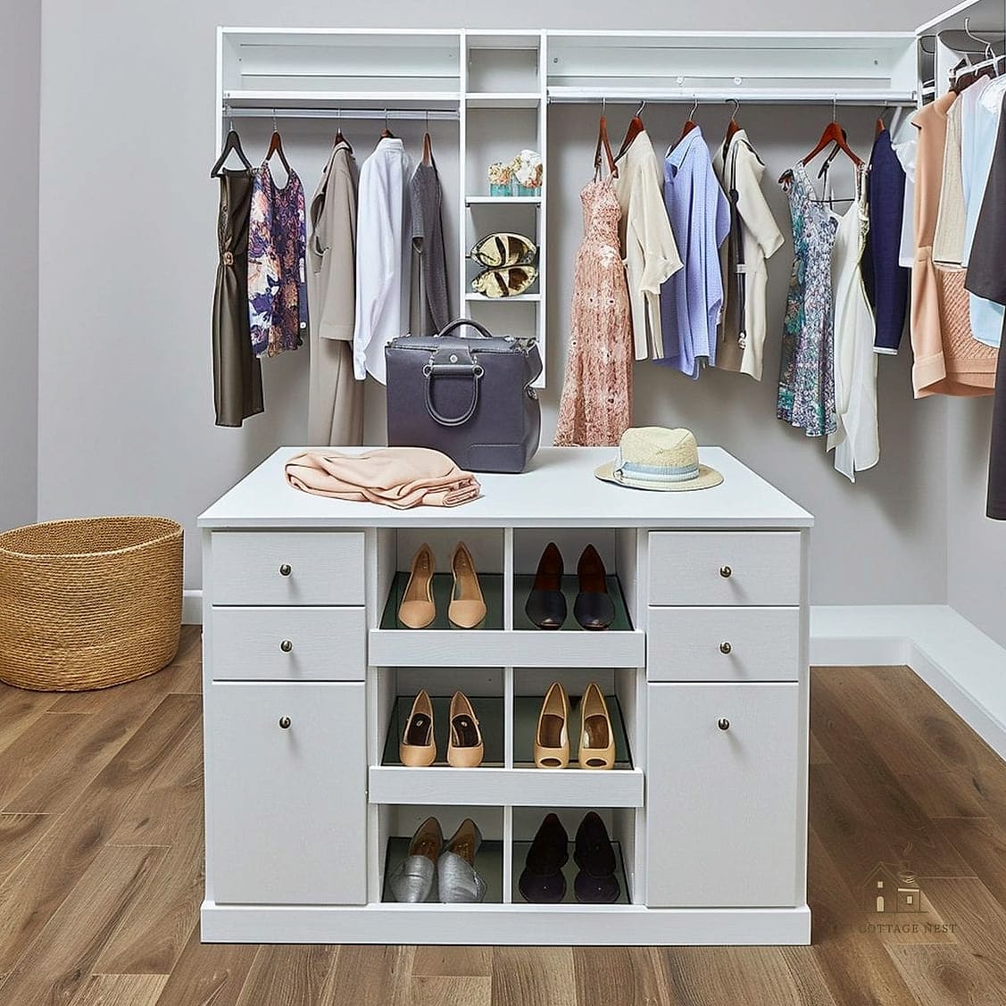 Closet Island with Shoe Drawers