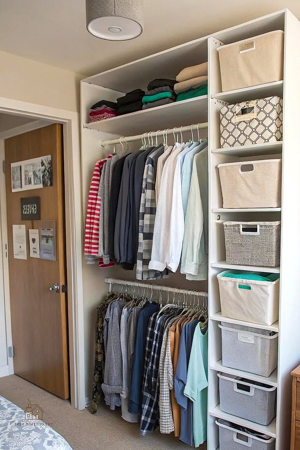 25 Brilliant Dorm Room Must Haves to Copy Right Now 24 Closet Organizers or Slim Hangers