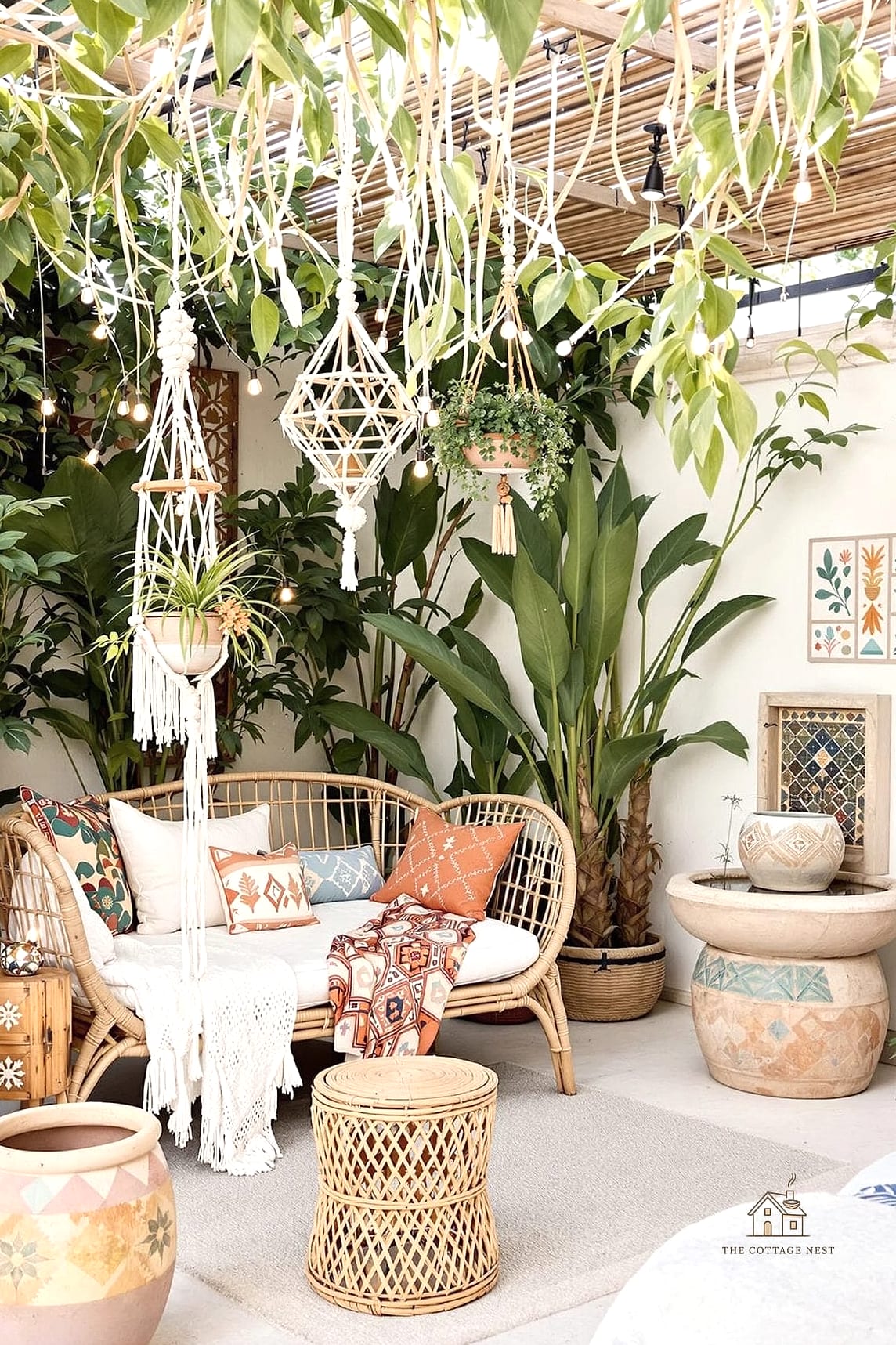 45 Brilliant Boho Garden Ideas to Copy Right Now 25 A Cluster of Woven Baskets for Storage
