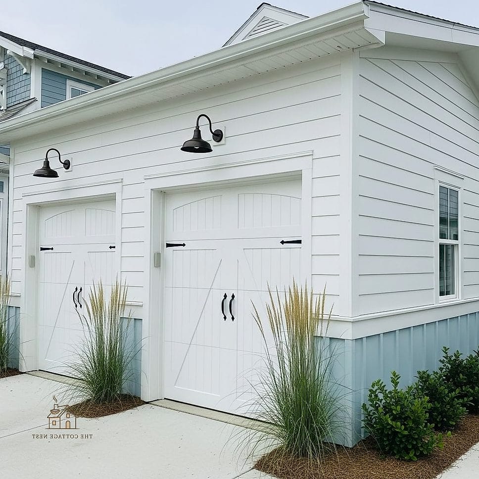 35 Stunning Detached Garage Ideas You'll Absolutely Love 9 Coastal-Style Garage with Shiplap Siding
