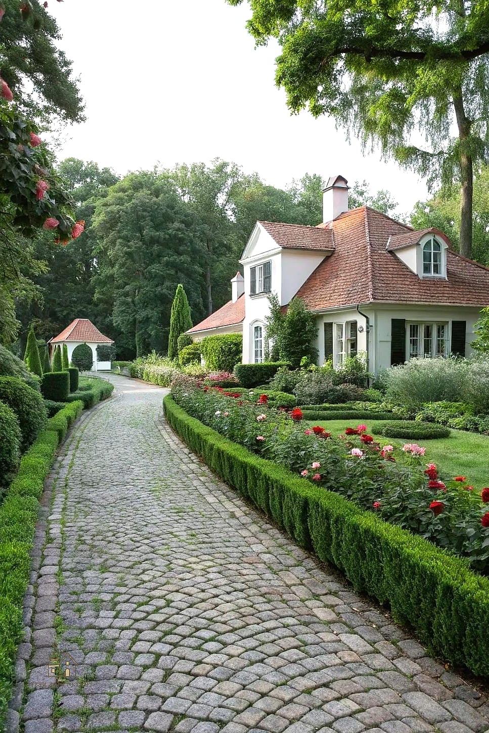 20 Cozy Driveway Landscaping Ideas Worth Pinning 7 A Cobblestone or Brick Border