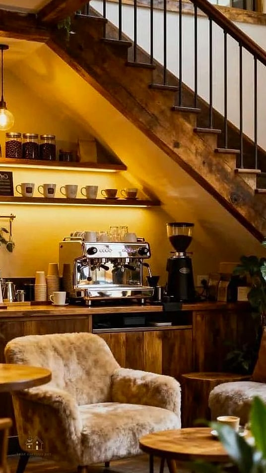 25 Chic Under Stairs Nook Ideas for a Beautiful Home 13 Coffee and Tea Station