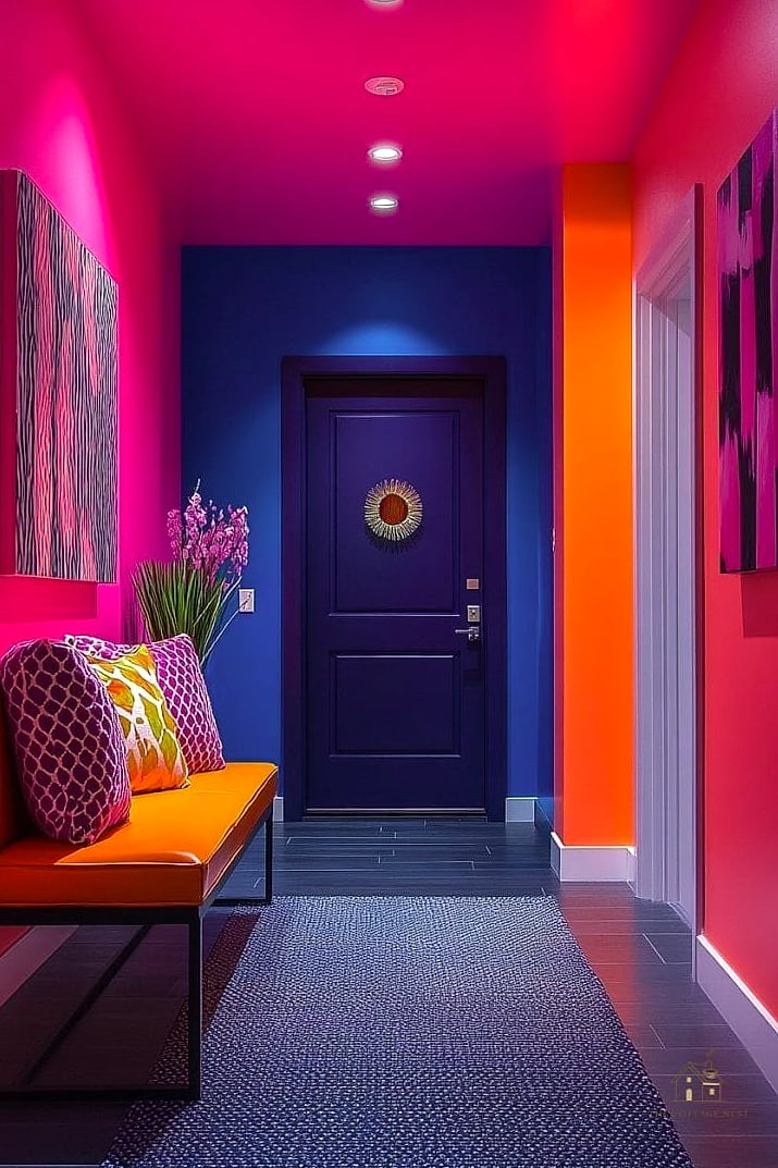 35 Brilliant Small Entryway Rug Ideas to Copy Right Now 30 Color-Blocked Rug Design