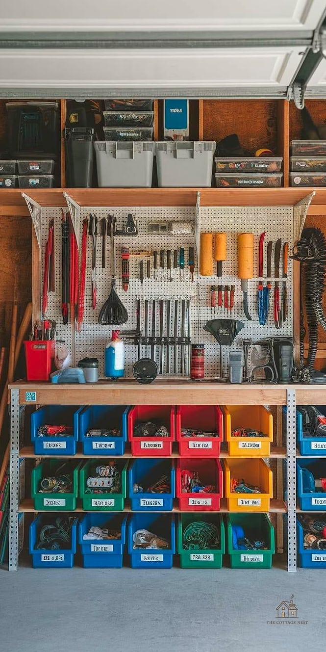 30 Cozy Garage Shoe Storage Ideas Worth Pinning 24 Color-Coded Bins for Each Family Member