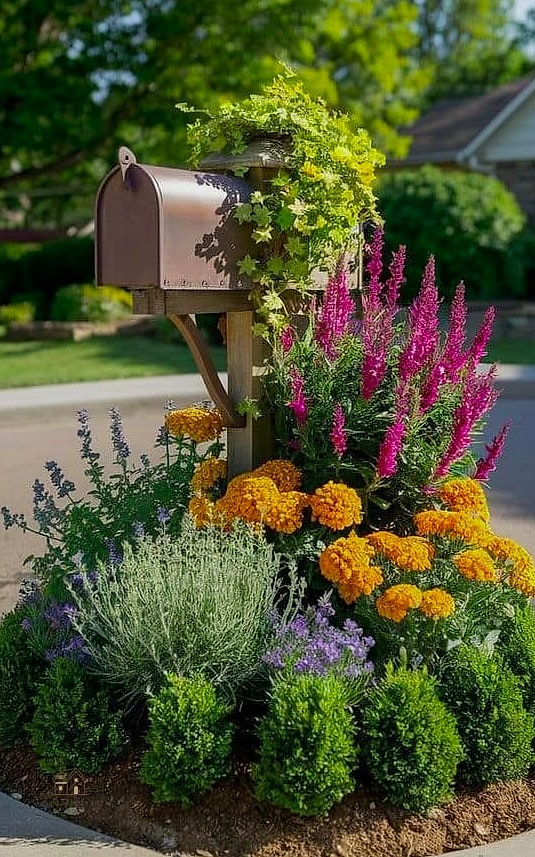 A Colorful Mailbox Garden