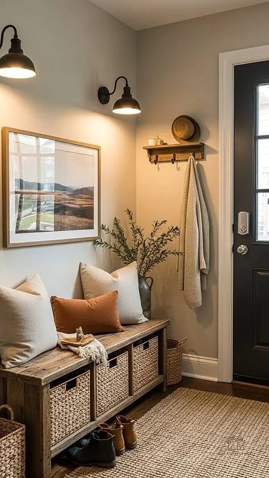 20 Cozy Apartment Entryway Ideas Worth Pinning 20 A Command Center for Keys, Bags, and Umbrellas