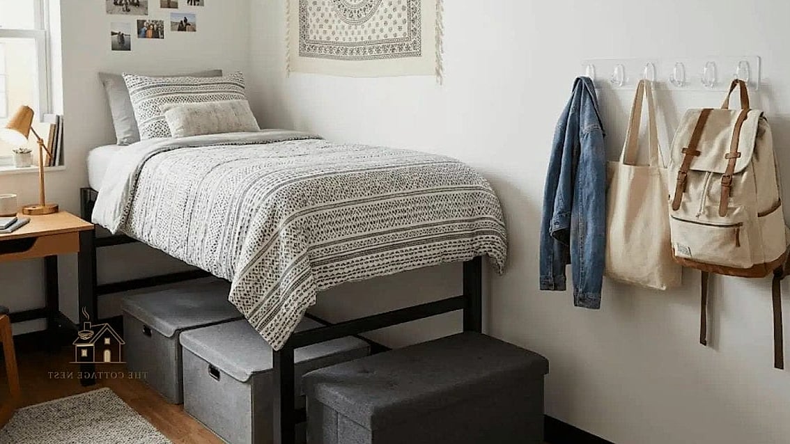 15 Chic Single Dorm Room Ideas for a Beautiful Home 2 Command Hook Gallery Wall