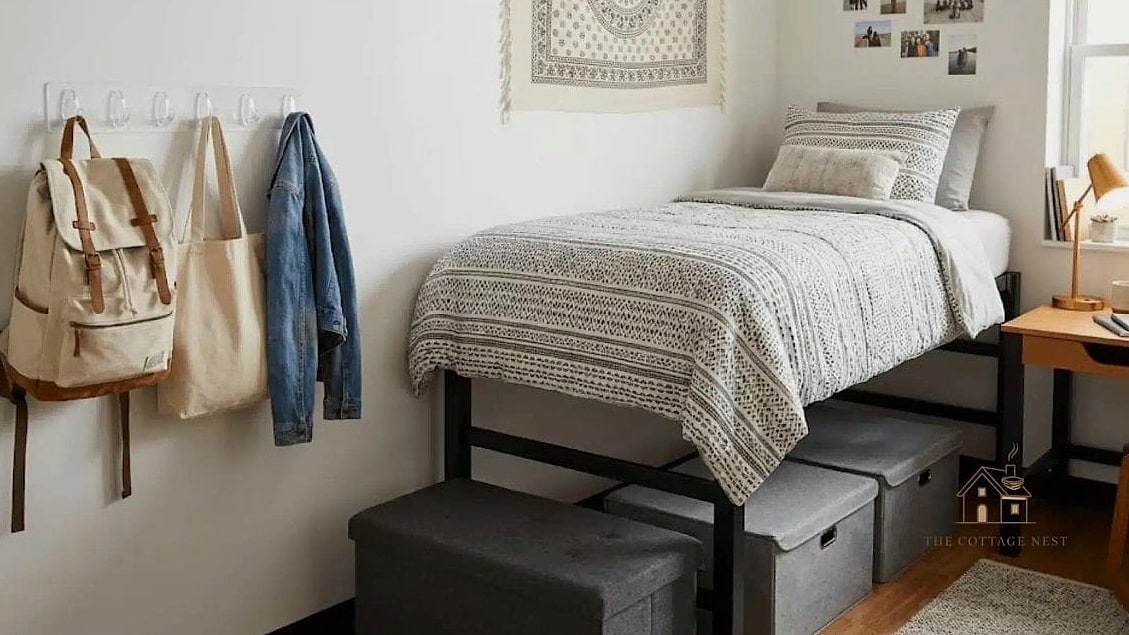 50 Amazing College Dorm Room Ideas on a Budget 23 Command Strip Curtain Rod