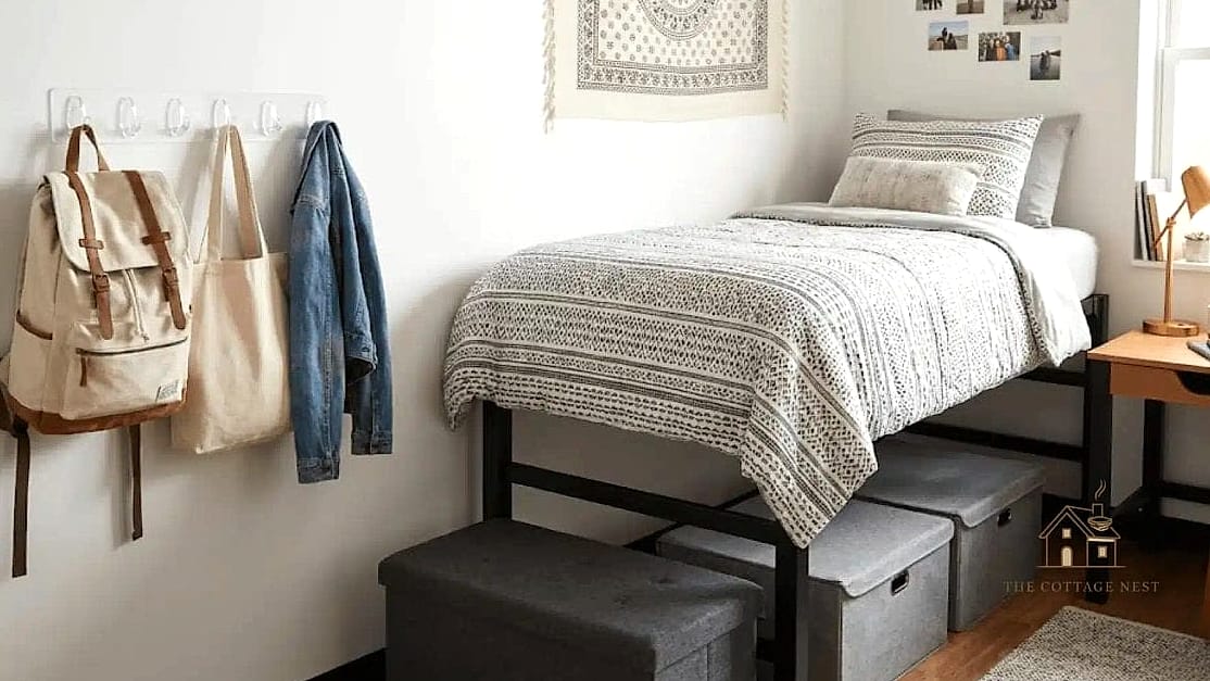 50 Amazing College Dorm Room Ideas on a Budget 34 Command Strip Picture Ledges