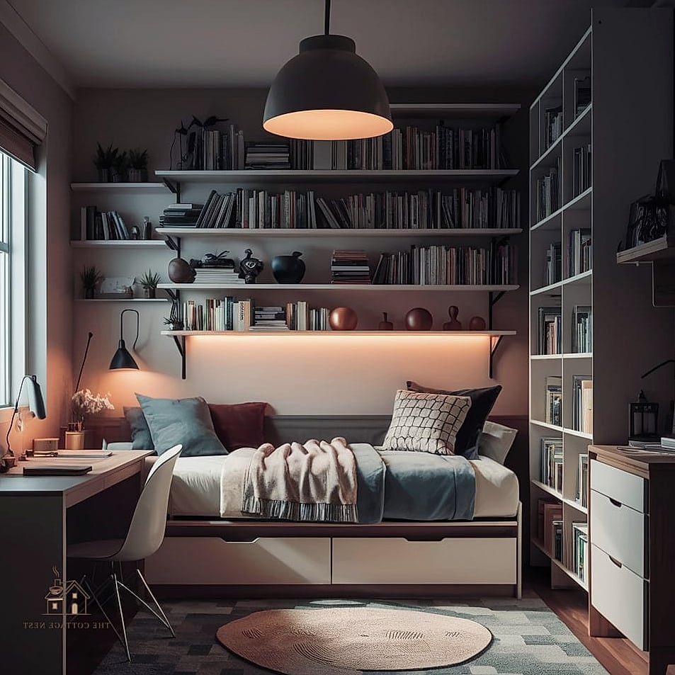 50 Amazing College Dorm Room Ideas For Guys on a Budget 40 Compact Bookshelf Cube Storage