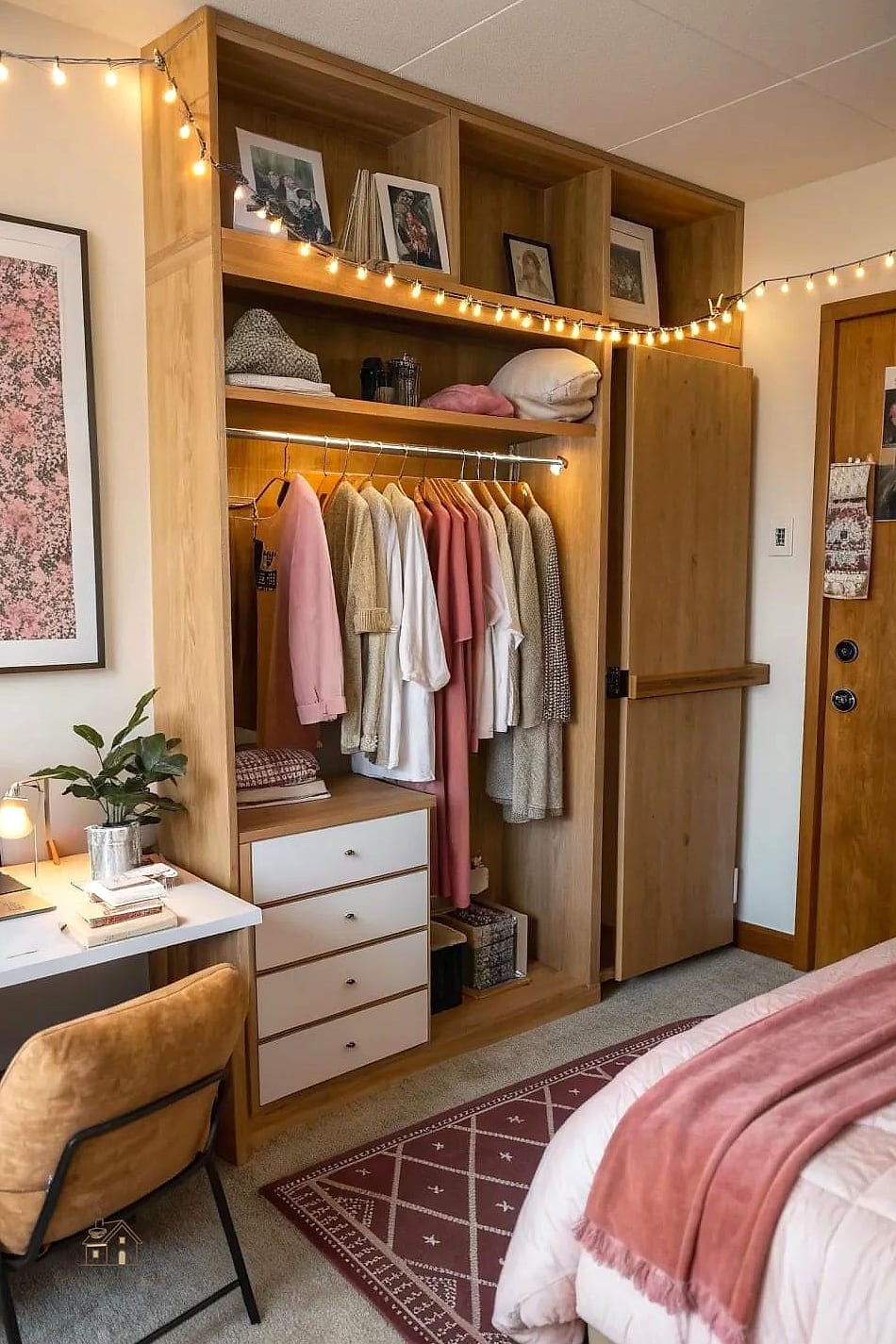 A Compact Closet and Full-Length Mirror Combo