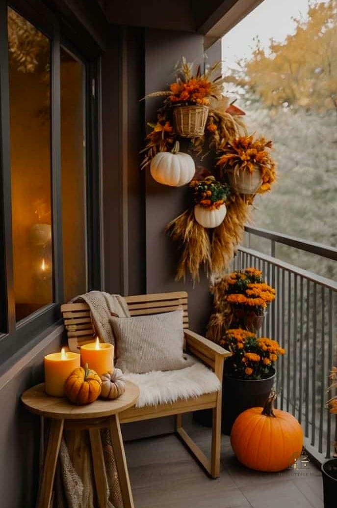 30 Cozy Fall Balcony Decor Apartment Worth Pinning 12 A Compact Outdoor Bar Cart